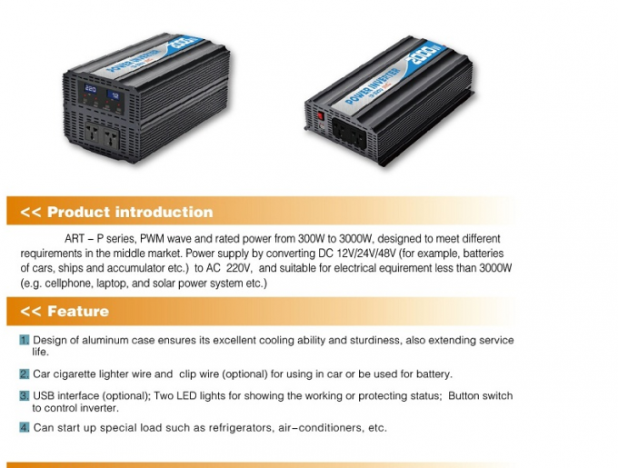 AC220V 50/60Hz Power Inverter Home Depot With Overload And Short