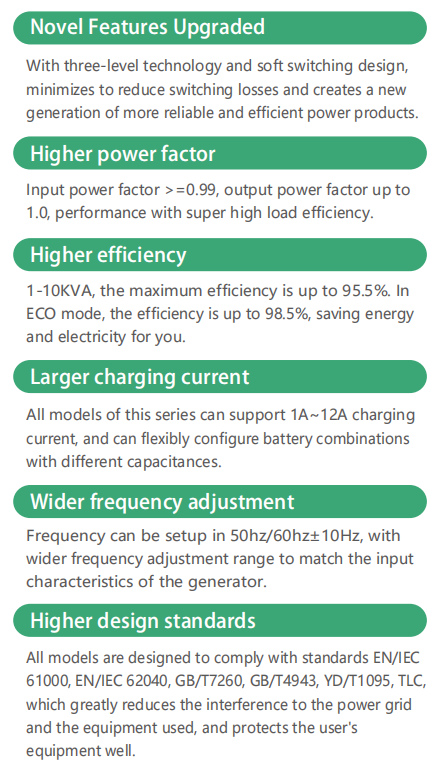 High Frequency Online UPS 1.0 Output Power Factor Protection Overload ...