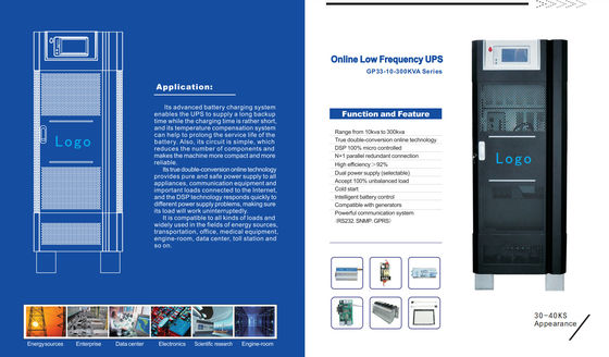 GP33 10-300KVA Series Online Low Frequency UPS 3 Phases In 3 Phases Out for Heavy Duty Applications